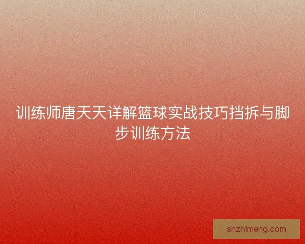 训练师唐天天详解篮球实战技巧挡拆与脚步训练方法 训练师唐天天详解篮球实战技巧挡拆与脚步训练方法