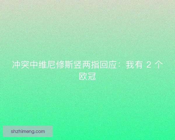 冲突中维尼修斯竖两指回应：我有 2 个欧冠