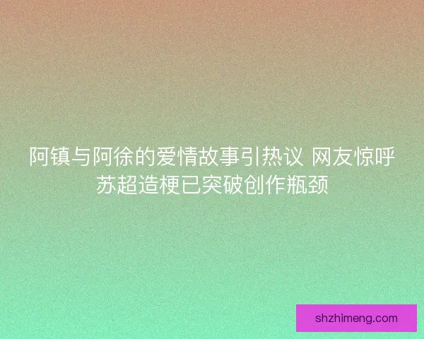 阿镇与阿徐的爱情故事引热议 网友惊呼苏超造梗已突破创作瓶颈