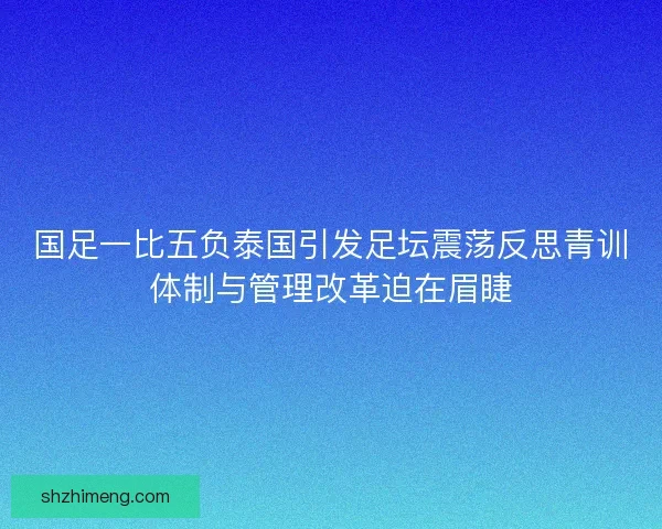 国足一比五负泰国引发足坛震荡反思青训体制与管理改革迫在眉睫